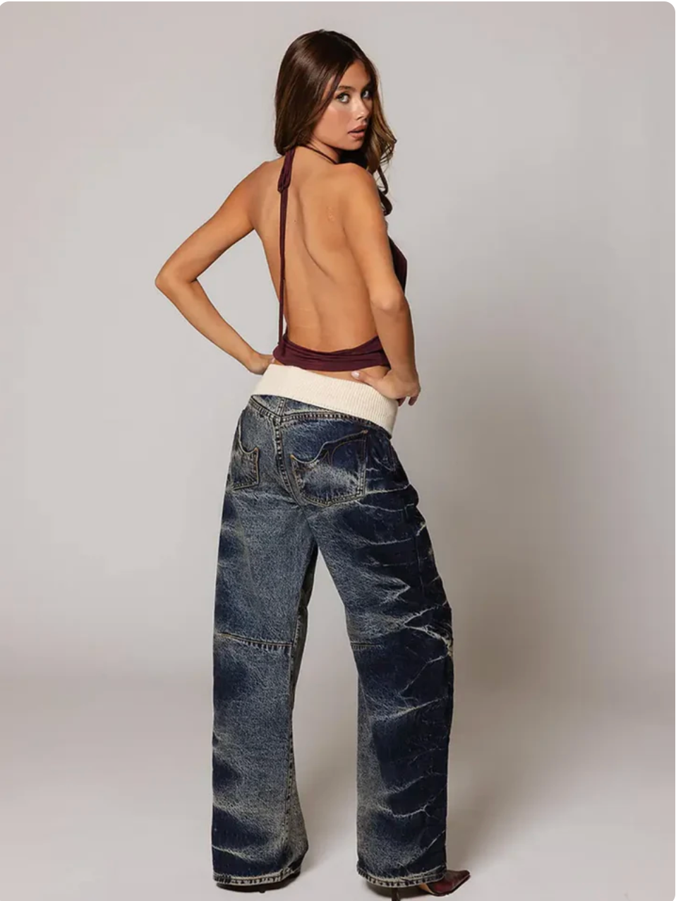 Fold-Over Jeans